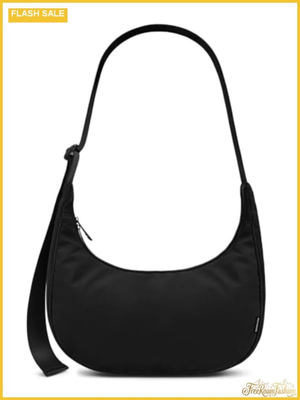Unisex Medium Crescent Hobo Crossbody Bag Adjustable Strap Water-Resistant
